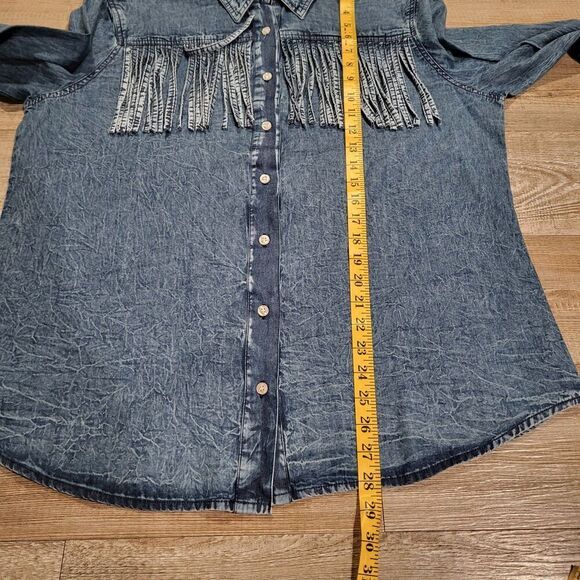 Roper Western Tassel Top Chambray Button Down Shirt Women's XL New NWT - Picture 7 of 7